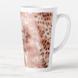 Stilvoll Girly Pink Rose Gold Leopard Glitz Milchtasse