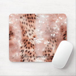 Stilvoll Girly Pink Rose Gold Leopard Glitz Mousepad