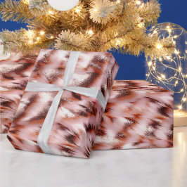 Stilvoll Girly Pink Rose Gold Zebra Glitz Geschenkpapier