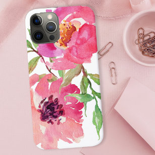 Stilvoll Girly Pink Watercolor Blumenmuster Case-Mate iPhone Hülle