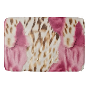 Stilvoll Girly Pink White Gold Zebra Badematte