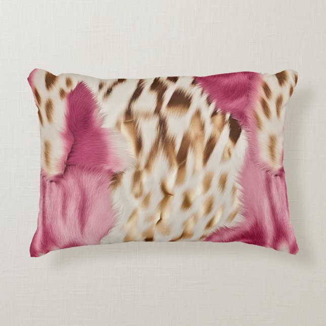 Stilvoll Girly Pink White Gold Zebra Dekokissen (Vorderseite)