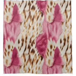 Stilvoll Girly Pink White Gold Zebra Duschvorhang