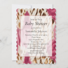 Stilvoll Girly Pink White Gold Zebra Einladung