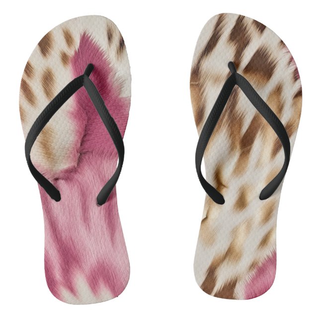 Stilvoll Girly Pink White Gold Zebra Flip Flops (Fußbett)