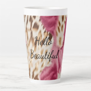 Stilvoll Girly Pink White Gold Zebra Milchtasse