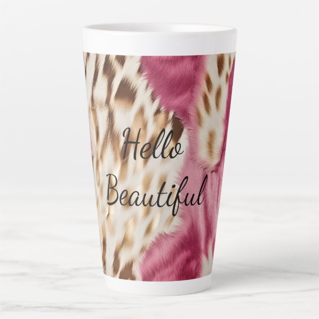 Stilvoll Girly Pink White Gold Zebra Milchtasse (Vorderseite)
