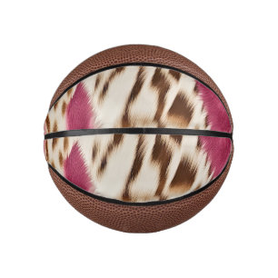 Stilvoll Girly Pink White Gold Zebra Mini Basketball
