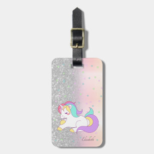 Stilvoll Glitter Bokeh, Einhorn, Sterne Gepäckanhänger
