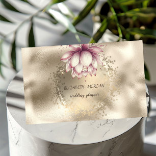 Stilvoll Gold Confetti Glitzer Lotus Metallic Visitenkarte