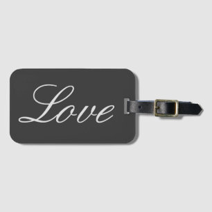 Stilvoll grauer Hintergrund Liebe Hochzeit Gepäckanhänger