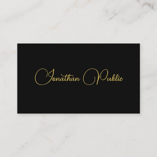 Stilvoll handgeschriebenes Gold Script Modernes Sc Visitenkarte (Vorderseite)