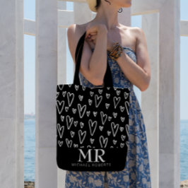 Stilvoll handgezeichnet Herz-Muster Personalisiert