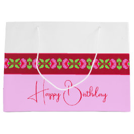 Stilvoll hell rosa und floral große geschenktüte