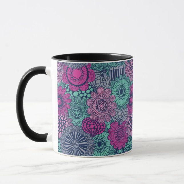 Stilvoll helles Muster prächtiger Blume Tasse (Links)