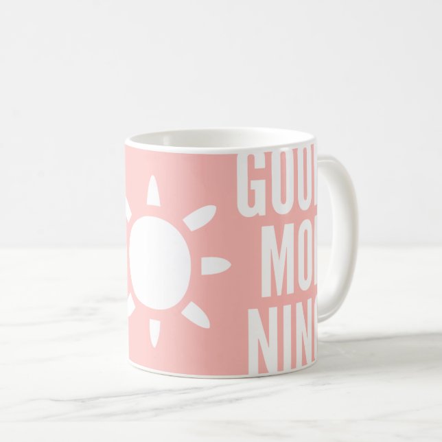 Stilvoll hellrosa Good Morning Sun Tee Tasse (VorderseiteRechts)