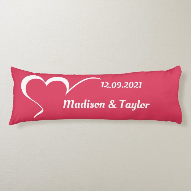 Stilvoll herz individuelle Name und farbiges Kisse Seitenschläferkissen (Vorderseite)