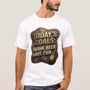 Stilvoll HEUTIGE ZIELE BIER TRINKEN SPAß HABEN T-Shirt