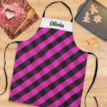 Stilvoll Hot Pink Karierter Individuelle Name Mode