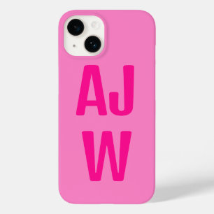 Stilvoll Hot Pink Monogram Case-Mate iPhone 14 Hülle