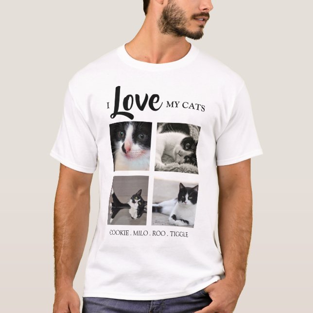 Stilvoll | I LIEBE | Katze | FOTO T-Shirt (Vorderseite)