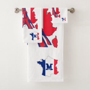Stilvoll in PARIS Monogramm Badhandtuch Set