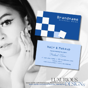 Stilvoll kariertes Blau und Weiß Beruflich Cool Visitenkarte