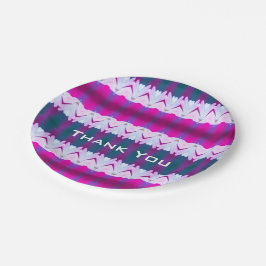 Stilvoll Lila Aquamarin und rosa Gemustert Pappteller