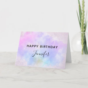 Stilvoll Lila Pink Blue Watercolor Geburtstag Karte