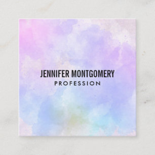 Stilvoll Lila rosa Blau Abstrakte Wasserfarbe Quadratische Visitenkarte