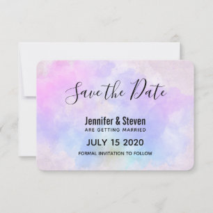Stilvoll Lila rosa Blau Abstrakte Wasserfarbe Save The Date