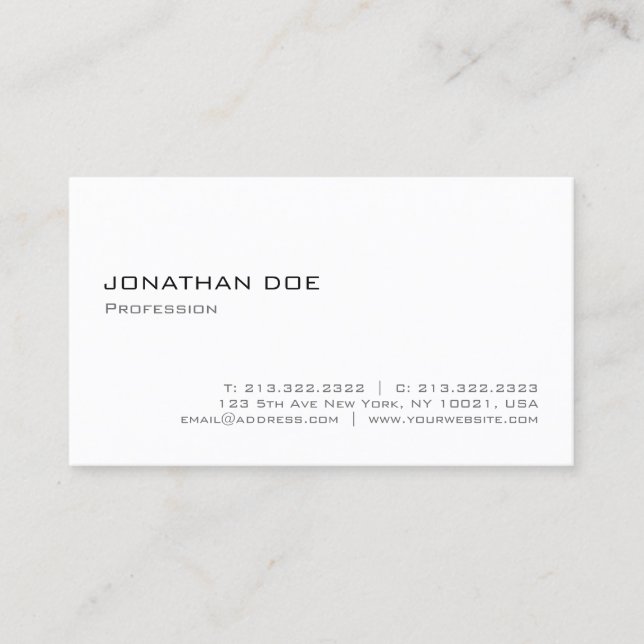 Stilvoll minimalistisch Moderne Berufliche Sleek Visitenkarte (Vorderseite)