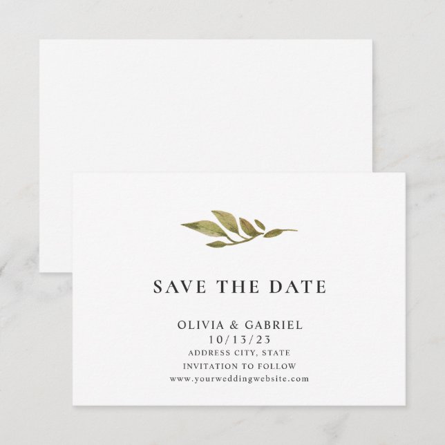 Stilvoll Minimalistische Elegante Typografie Geret Save The Date (Vorne/Hinten)
