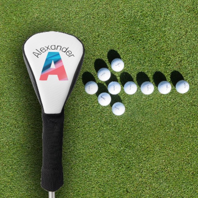 Stilvoll minimalistischer Korallenblauer Buchstabe Golf Headcover (Von Creator hochgeladen)