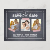 Stilvoll mit Kreide - Save The Date Postkarte