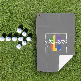 Stilvoll mit Monogramm Anfangsbuchstabe C grau Golfhandtuch