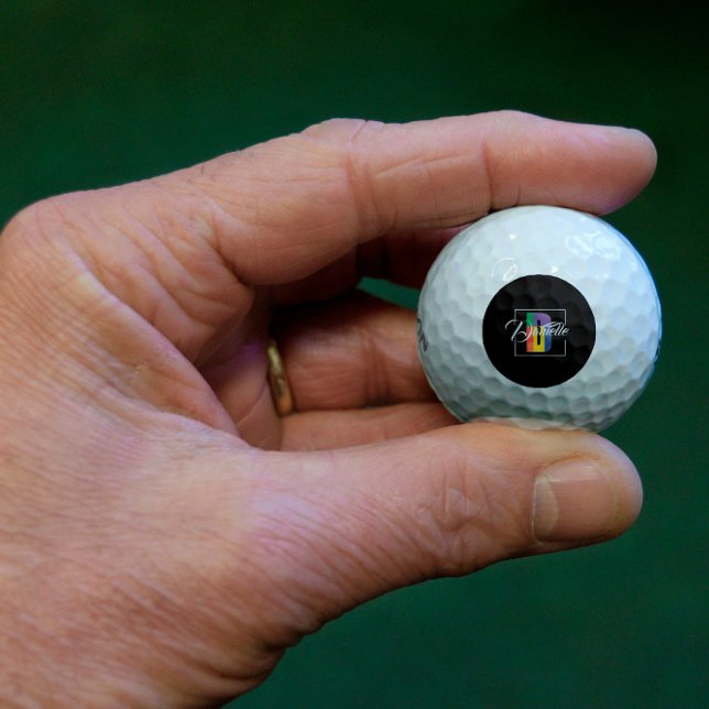 Stilvoll mit Monogramm Anfangsbuchstabe D schwarz Golfball (Von Creator hochgeladen)