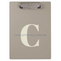 Stilvoll Mit Monogramm Name Beruflich Taupe Brown