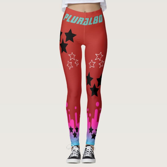 Stilvoll mit Monogramm rosa Farbverlauf trainieren Leggings (Vorderseite)