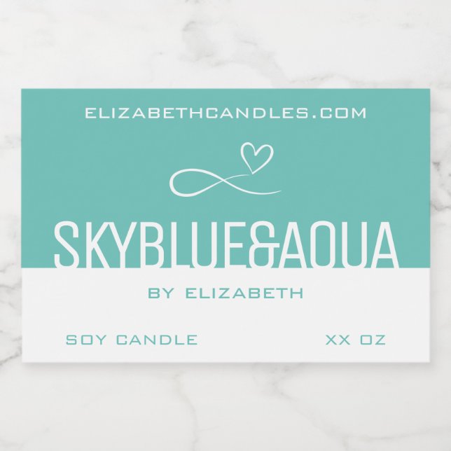 Stilvoll moderne, einfache Schlichte Aquamarine We Lebensmitteletikett (Einzelnes Label)