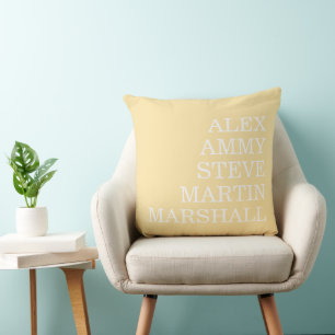 STILVOLL MODERNE ELEGANTE INDIVIDUELLE NAME BEIGE KISSEN