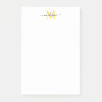 Stilvoll moderne Girly Script Monogram Black Yello