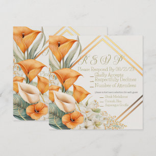 Stilvoll moderne Orange und Ivory Calla Lily UAWG Mitteilungskarte