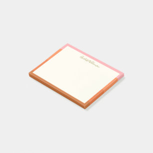Stilvoll moderne, rosa orange Grenze Personalisier Post-it Klebezettel
