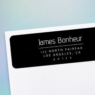 Stilvoll Moderne Rücksendeadresse Schwarz & Weiß