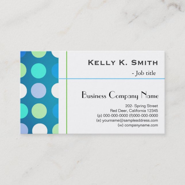 Stilvoll moderne, trendige, große blaue, grüne Pol Visitenkarte (Vorderseite)