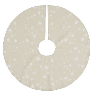 Stilvoll Moderner Beige Snowflake Weihnachtsfeiert Polyester Weihnachtsbaumdecke