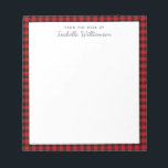 Stilvoll Moderner Black Red Buffalo Karo Kariert Notizblock<br><div class="desc">Stilvoll Moderner Schwarz-Rot Buffalo Karo Kariert Notepad</div>