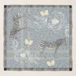 Stilvoll Moderner eklektischer Chic Vintag Blue Gr Schal<br><div class="desc">Stilvoll und modern ist der Chiffonschal mit seinem schicken böhmischen,  eklektischen Design mit Zebras,  Schmetterlingen,  Leopardendruck und blühender Kontur in Vintagem Blau und Grau und einem eleganten Schwarz-Weiß-Karo. Exklusiv für Sie entworfen von Happy Dolphin Studio.</div>