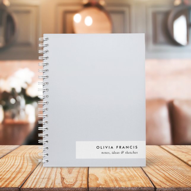 Stilvoll moderner Minimal Blue Gray Colorblock Notizbuch (Von Creator hochgeladen)